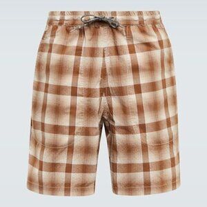 and Wander Dry Check Patterned Elastic Drawstring Waist Shorts Brown Size XL